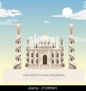 Mahabat Khan Maqbara - Junagadh - Gujrat - Stock illustration as EPS 10 File Illustration de Vecteur