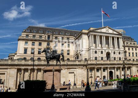 La Banque d'Angleterre sur Threadneedle Street dans la ville de Londres , la Banque d'Angleterre est la banque centrale du Royaume-Uni , Londres, Royaume-Uni Banque D'Images