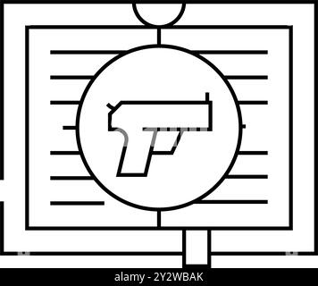 illustration vectorielle de l'icône de la ligne de documentation sur le crime Illustration de Vecteur