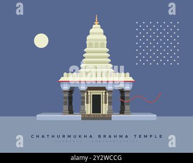 Temple de Chaturmukha Brahma - Chebrolu Guntur district - illustration stock en fichier EPS 10 Illustration de Vecteur