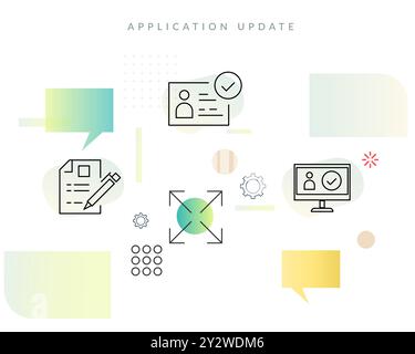 Mise à jour de la demande - processus de vérification des documents - illustration sous forme de fichier EPS 10 Illustration de Vecteur