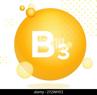 Icône d'emballage - fortifié avec de la vitamine B3- niacine - icône stock comme fichier EPS 10 Illustration de Vecteur