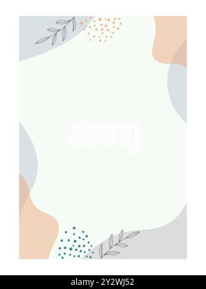 Fond créatif abstrait géométrique moderne avec floral pour planificateur, cahier. Motif draps tendance. Page d'affiche imprimable vide avec copie personnalisée Illustration de Vecteur