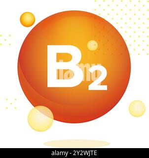 Icône d'emballage - fortifié avec de la vitamine B2 - riboflavine - icône de stock comme fichier EPS 10 Illustration de Vecteur