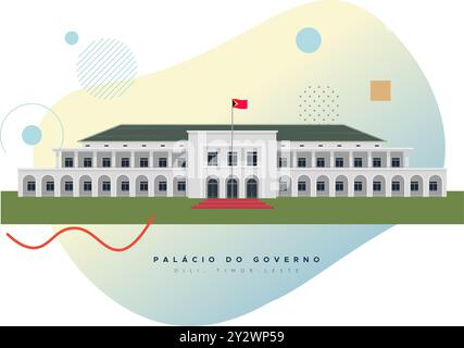 Palácio do Governo à Dili, Timor-Leste - illustration en fichier EPS 10 Illustration de Vecteur