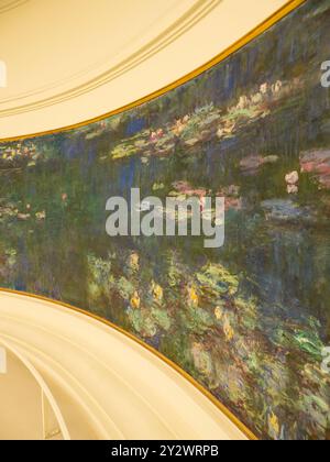 Reflets verts, Musée de l'Orangerie, reflets verts, les Nymphéas de Claude Monet, Paris, France, Europe, UE. Banque D'Images