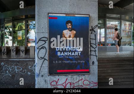 Musique live et affiches événementielles à Prague Banque D'Images