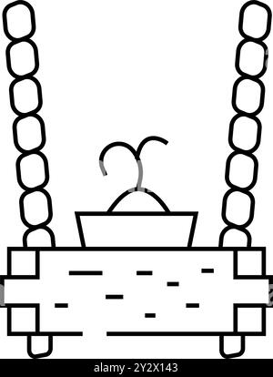 illustration vectorielle de l'icône de la ligne de cadre du planteur suspendu Illustration de Vecteur