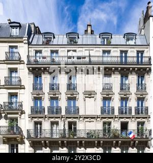 Paris, façades parisiennes dans le 5e arrondissement, rue du Cardinal Lemoine Banque D'Images