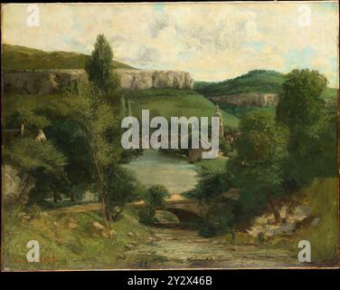 Vue d'Ornans. Gustave Courbet. Probablement au milieu des années 1850 Banque D'Images