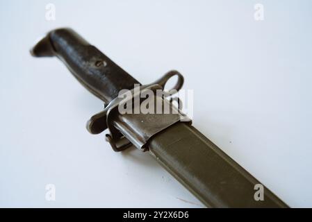 Gros plan du Bayonet de la seconde Guerre mondiale d'un soldat américain de 1943 Banque D'Images