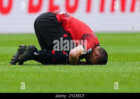 Milan, Italie. 10 mars 2024. Ismael Bennacer (AC Milan) lors du match de football Serie A entre AC Milan et Empoli au stade San Siro de Milan, au nord de l'Italie - dimanche 10 mars 2024. Sport - Soccer . (Photo de Spada/LaPresse) crédit : LaPresse/Alamy Live News Banque D'Images