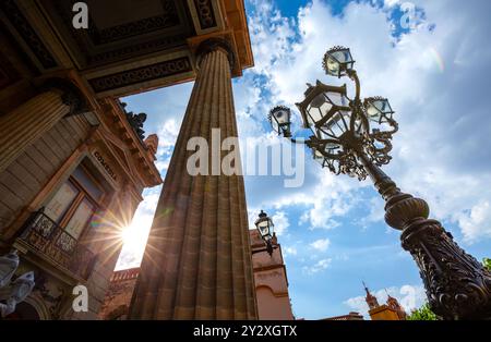 Entrée du théâtre Guanajuato Juarez dans le centre-ville historique. Banque D'Images