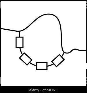 illustration vectorielle de l'icône de la ligne des centrales électriques à marée lagoon Illustration de Vecteur