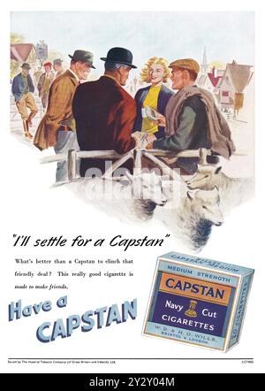 1950 La publicité pour les cigarettes Coupe Marine cabestan. Banque D'Images