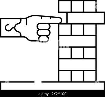 développement de compétences fines de moteur de l'icône de ligne de vie inclusive illustration vectorielle Illustration de Vecteur