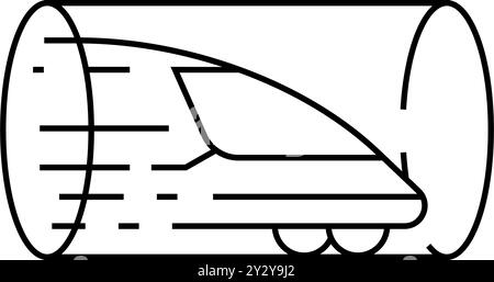 illustration vectorielle de l'icône de ligne de chemin de fer hyperloop Illustration de Vecteur