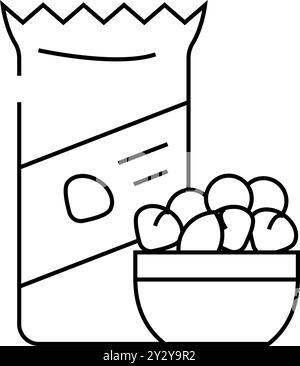 illustration vectorielle de l'icône de la ligne d'en-cas nuts Illustration de Vecteur