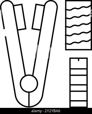 fer à repasser pour illustration vectorielle d'icône de ligne de coupe Illustration de Vecteur