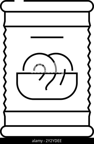 illustration vectorielle de l'icône de la gamme de produits alimentaires en conserve spaghetti Illustration de Vecteur