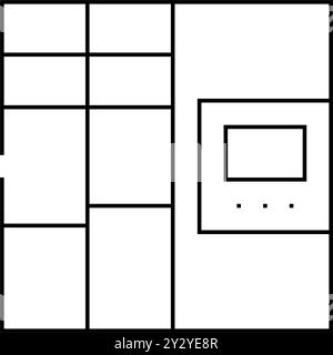 courrier en libre-service, système logistique intelligent ou ligne de verrouillage numérique illustration du vecteur d'icône Illustration de Vecteur