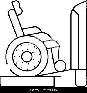 illustration vectorielle de l'icône de la rampe à la ligne de train Illustration de Vecteur