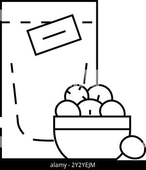 illustration vectorielle de l'icône de la ligne de bananes séchées Illustration de Vecteur