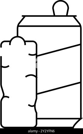 illustration vectorielle de la ligne de récipients de boissons et d'en-cas de bars Illustration de Vecteur