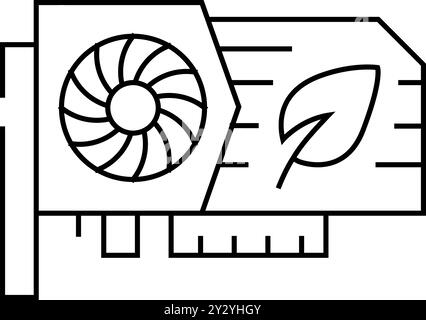 carte vidéo pour l'exploitation minière chia crypto-monnaie ligne icône illustration vectorielle Illustration de Vecteur