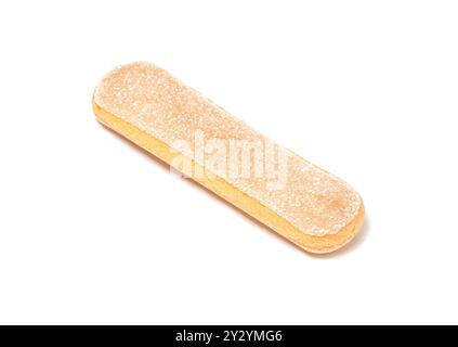 Biscuit simple ladyfinger ou savoiardi, desserts italiens et biscuits éponges, isolés sur fond blanc Banque D'Images