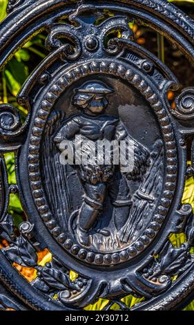 Metal Garden Farmer Fence Gate décoration Arts et Industries Building Smithsonian Museum institution Washington DC. Deuxième plus ancien du Smithsonian Banque D'Images