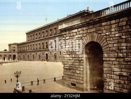 Palazzo Pitti, königliche Residenz, Florenz, Italien / Pitti Palace, résidence royale, Florence, Italie, Historisch, Digital Restaurierte Reproduktion v Banque D'Images