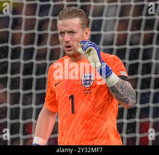 10 septembre 2024 - Angleterre v Finlande - UEFA Nations League - Wembley. Le gardien de but anglais Jordan Pickford en action. Image : Mark pain / Alamy Live News Banque D'Images