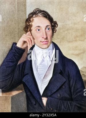 Carl Maria von Weber (1786-1826), deutscher Komponist, dirigeant und pianist., Historisch, digital restaurierte Reproduktion von einer Vorlage aus dem 19. Jahrhundert, date du dossier non précisée Banque D'Images