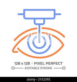Icône de ligne en deux couleurs de chirurgie au laser Illustration de Vecteur