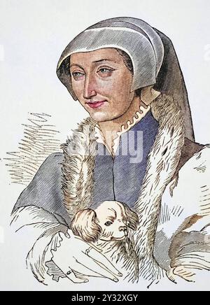 Marguerite de Navarre, 1492 - 1549, auch bekannt als Marguerite von AngoulÃªme und Margarete von Navarra, Königin von König Heinrich II. von Navarra. Banque D'Images