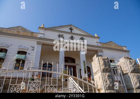 30 janvier 2022, Xiamen, Chine : vieille église catholique sur l'île de Gulangyu Banque D'Images