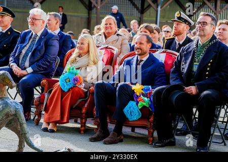 Trøndelag, 12/09/2024, Trondheim 20240912. Le prince héritier norvégien Haakon et la princesse héritière mette-Marit visitent Trondheim lors de leur voyage à Trondelag. Photo : Lise Aaserud / NTB crédit : NTB / Alamy Live News Banque D'Images