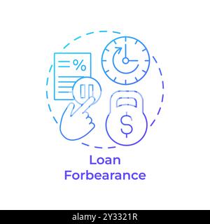 Icône de concept de dégradé bleu Loan Forbearance Illustration de Vecteur