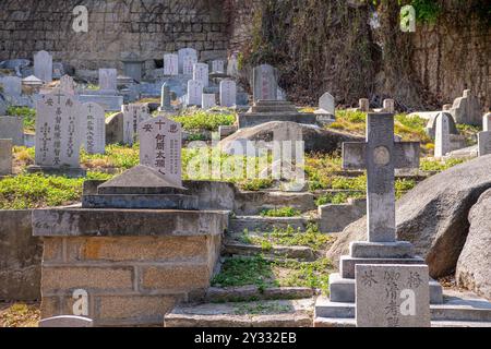 30 janvier 2022, Xiamen, Chine : ancien cimetière catholique anglais sur l'île de Gulangyu Banque D'Images