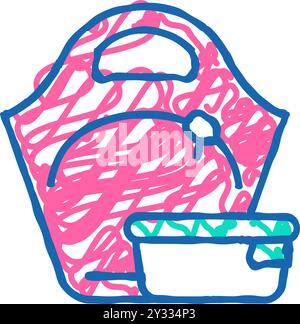 icône de boîte à lunch femme doodle illustration Illustration de Vecteur