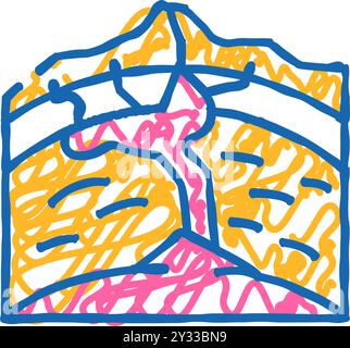 icône de processus de formation de volcan illustration de doodle Illustration de Vecteur