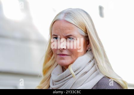 Trøndelag, 12/09/2024, Trondheim 20240912. Le prince héritier norvégien Haakon et la princesse héritière mette-Marit visitent Trondheim lors de leur voyage à Trondelag. Photo : Lise Aaserud / NTB crédit : NTB / Alamy Live News Banque D'Images