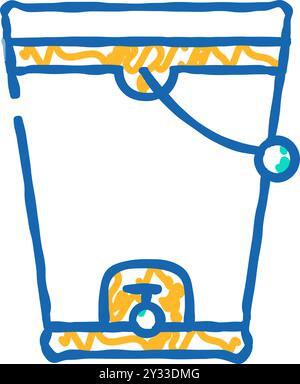 icône de seau à compostage illustration griffonner Illustration de Vecteur