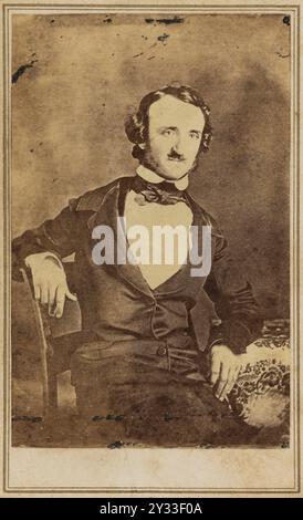 Edgar Allan PoE. Carte-de-visite après un daguerréotype, 1847, probablement imprimé en 1870s Banque D'Images