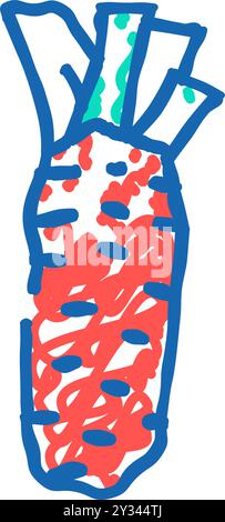 plante végétale wasabi icône doodle illustration Illustration de Vecteur