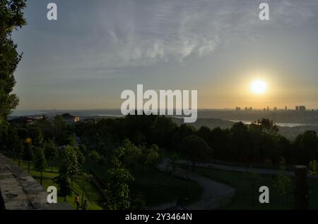 Vue de Büyük Çamlıca camii parkı,Uskudar, Istanbul, Turquie, Europe-Asie Banque D'Images