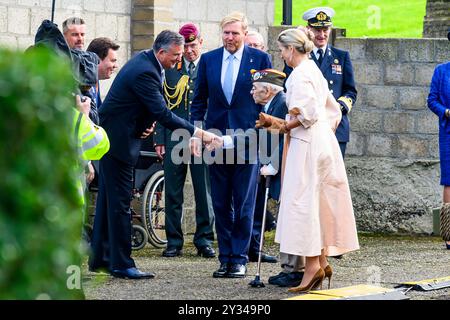 Mesh, pays-Bas, 2024-09-12 14:13:06 MESH, 12-09-2024, municipalité d'Eijsden-Margraten le roi Willem Alexander et la reine Máxima à Mesch, municipalité d'Eijsden-Margraten pour le début national de la célébration des 80 ans de liberté. PHOTO : NLBeeld/Patrick van EmstDans la photo : crédit : NL Beeld/Patrick van EMST Banque D'Images