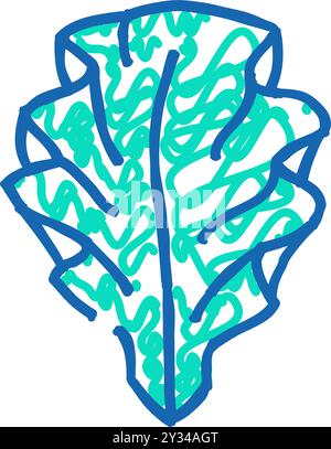 ulva laitue seaweed icône doodle illustration Illustration de Vecteur