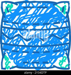 oreillers faisant icône illustration de doodle Illustration de Vecteur